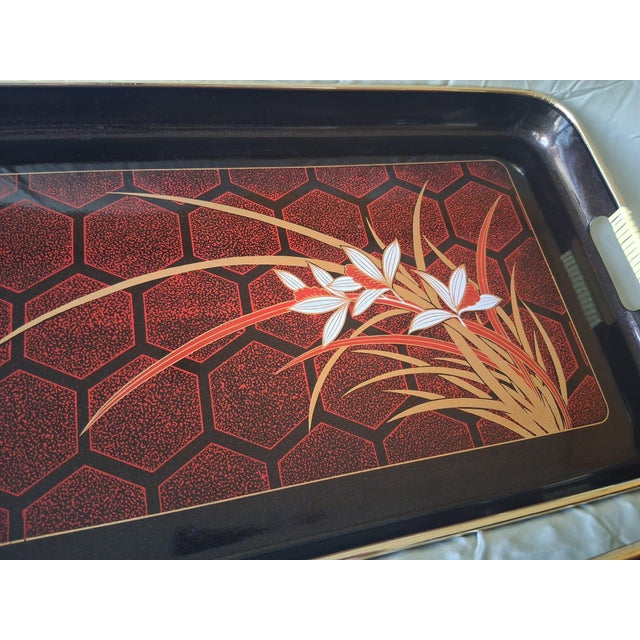 Plastic Vintage Japanese Style Serving Trays - A Set For Sale - Image 7 of 12