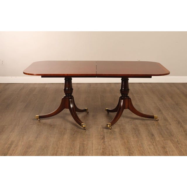 Federal Style Double Pedestal Mahogany Dining Table For Sale - Image 16 of 18