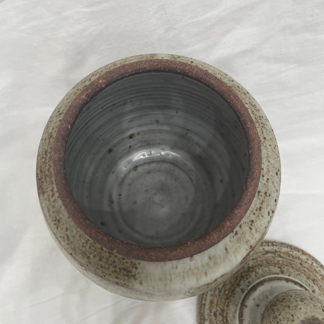 Mid Century Modern Paul Anthony Stoneware Pottery Jar With Lid For Sale - Image 4 of 6