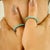 Summer Natural Turquoise 14k Gold Eternity Band Size 7 For Sale - Image 9 of 12