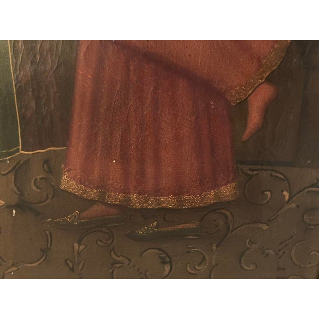 1920s 1920s Qajar Period Oil on Canvas For Sale - Image 5 of 6