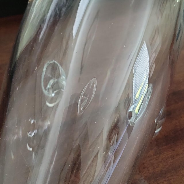 Late 20th Century Blenko Glass #971l Large Crystal Fish Vase Designed by Winslow Anderson For Sale - Image 13 of 16