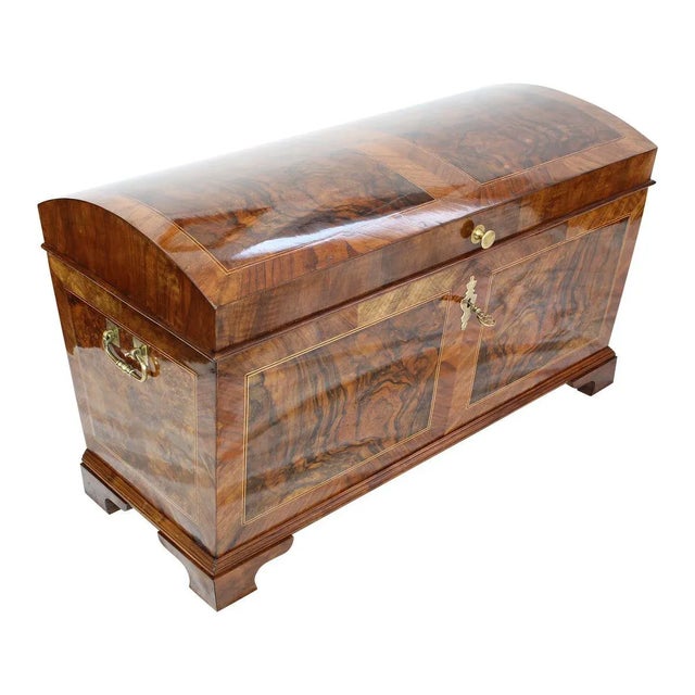 The chest is from the Baroque period circa 1750, the chest is covered with a walnut marquetry, the body is also spruce....