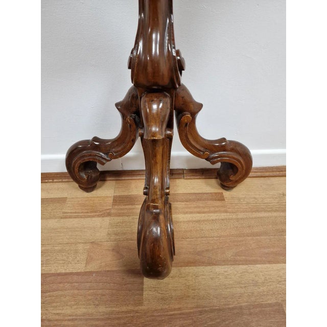 Wood Italian Console in Walnut Wood, 1930s For Sale - Image 7 of 8