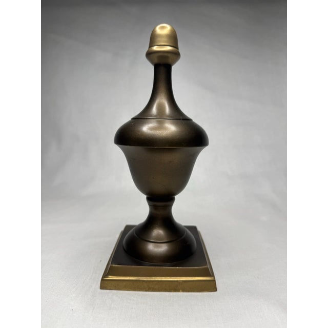 Neoclassical Mixed Metal Bronze Finish & Brass Finial For Sale In Houston - Image 6 of 11