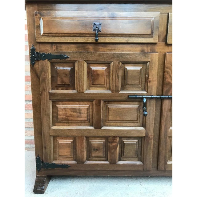 Spanish Baroque Style Carved Walnut Credenza For Sale - Image 11 of 17