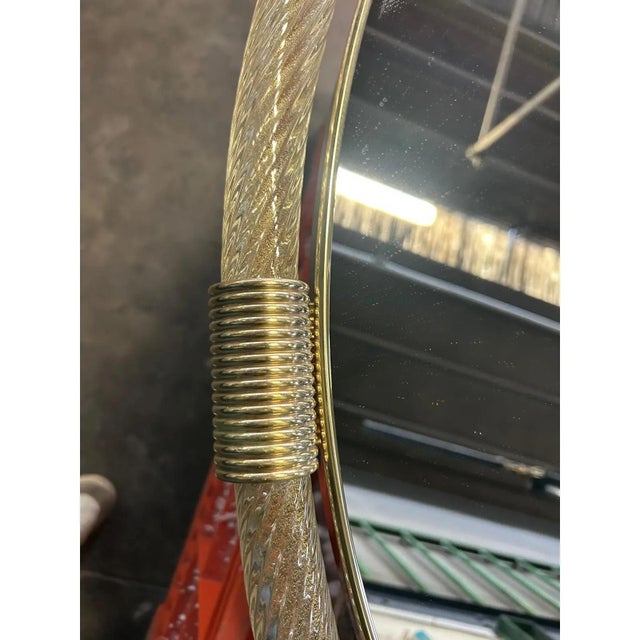 Contemporary Large-Scale Venetian Murano Glass Wall Mirror with Gilt Torchontorciglione Elements by Simoeng For Sale - Image 3 of 7