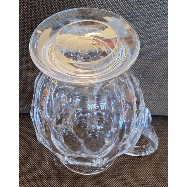 Mid-Century Modern Vintage Scalloped Cut Crystal Glass Jug, 1950s For Sale - Image 3 of 4