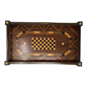 Mid 20th Century American Folk Art Inlaid Wood Tray