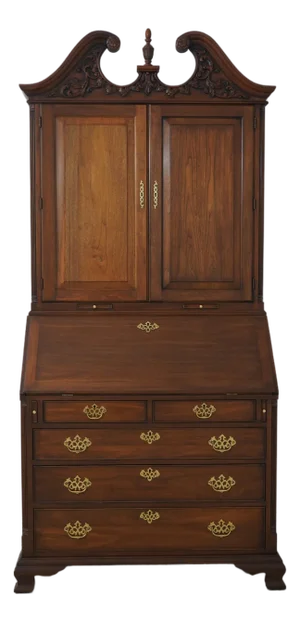 Henkel Harris Walnut 2 Piece Secretary Desk