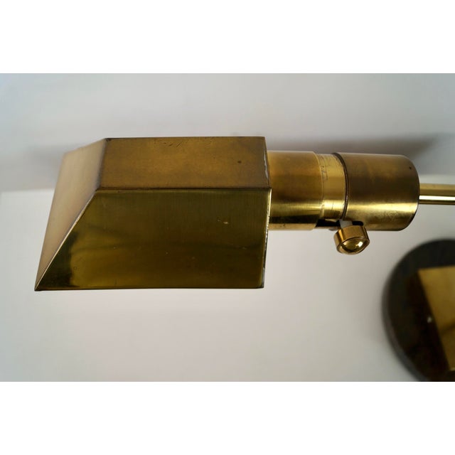 Brass 1970’s Mid-Century Modern Brass & Marble Desk Lamp For Sale - Image 8 of 12