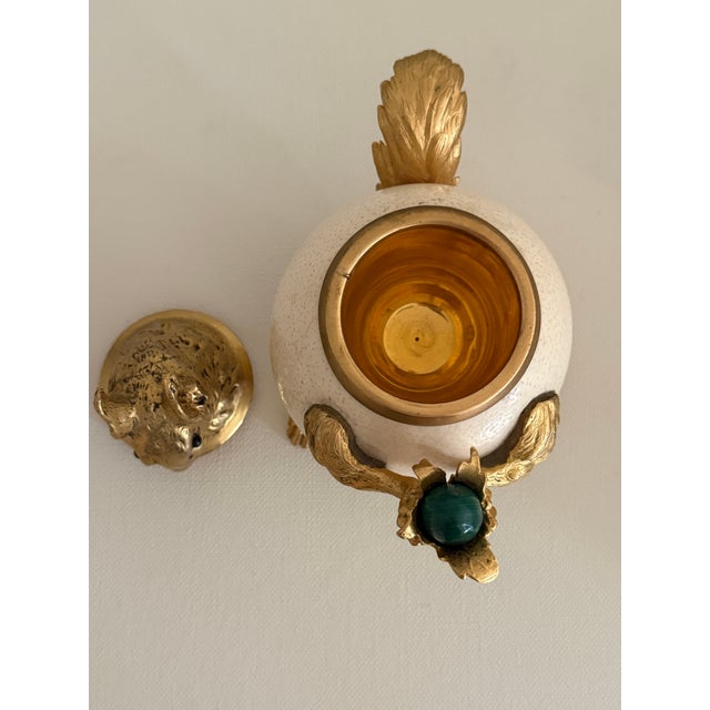 Gold Anthony Redmile Squirrel Ostrich Malachite Box For Sale - Image 8 of 12