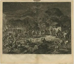 J. Luyken, Bible Scene: Peter Cuts Off the Ear of Malchus, 1743, Print