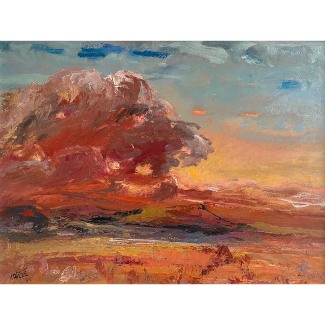 Jean Krillé, Landscape No. 94, Oil on Wood, 1984 For Sale - Image 9 of 9