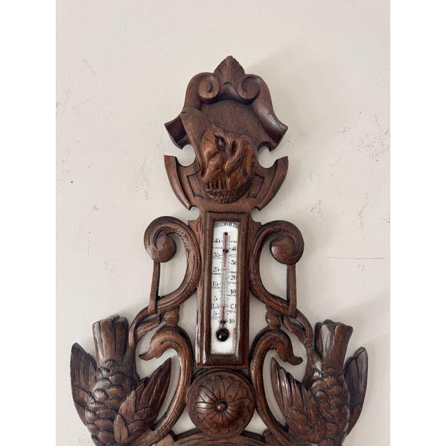 Fine quality antique Victorian Black Forest aneroid barometer having a fantastic quality antique Victorian Black Forest...