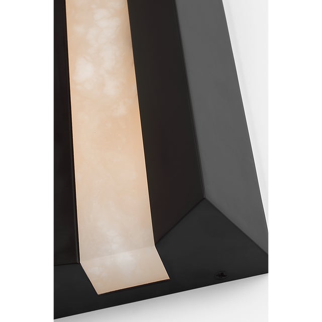 Visual Comfort Anne-Marie Barton for Visual Comfort Signature Austera 20" Sconce in Matte Carbon with Alabaster For Sale - Image 4 of 9