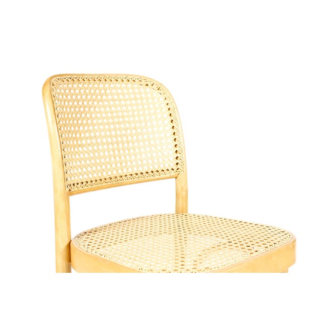 Wood Mid Century Vintage Attributed to Thonet Prague #811 Bar Stools — Bentwood + Cane — Pair For Sale - Image 7 of 9
