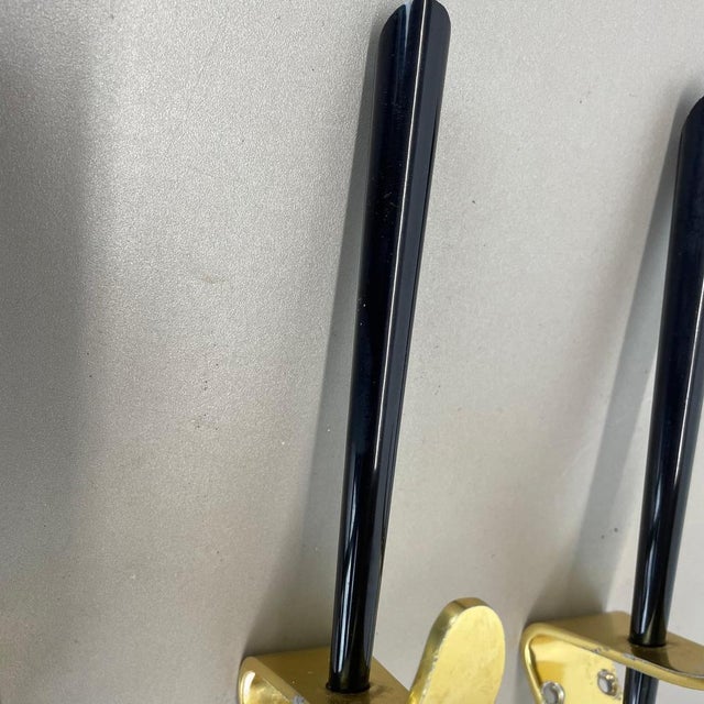 Brass Wardrobe Hook Coat Rack Elements in the style of Carl Auböck, Austria, 1950s, Set of 3 For Sale - Image 9 of 18