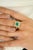 Green Natural Diamond and Emerald Square Engagement Ring Size 5.5 For Sale - Image 8 of 12