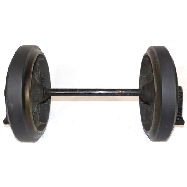 Vintage Howe Scale Company Industrial Oak & Cast Iron Factory/Railroad Cart For Sale - Image 15 of 18