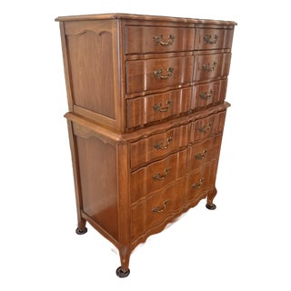 1960s French Provincial Highboy Dresser For Sale