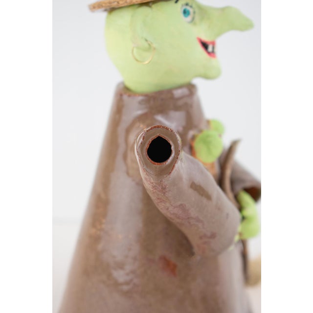 Signed Postmodern Feminist Sculptural Pottery - Witch Teapot For Sale In Minneapolis - Image 6 of 14