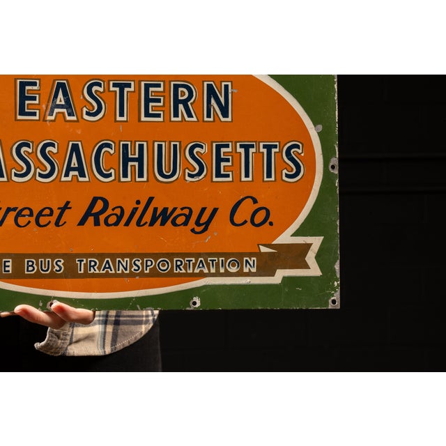 Vintage Painted Metal Railway Advertising Sign For Sale - Image 4 of 5