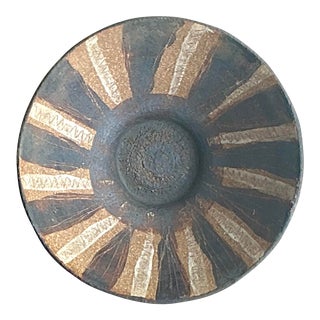Vintage Boho Striped Studio Pottery Bowl For Sale