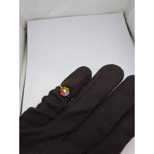 Gold Natural 18k Gold Multi Sapphire Diamond Halo Cocktail Ring, New For Sale - Image 8 of 8