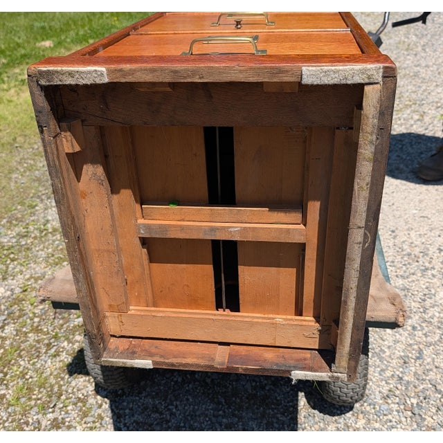 Antique Quarter Sawn Oak Four Drawer File Cabinet 1920s Lot 1 For Sale - Image 18 of 18