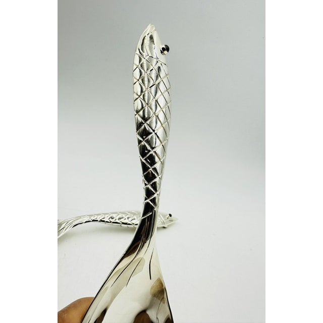 1980s Emilia Castillo for Los Castillo Taxco Silver Plate Fish Salad Serving Set - a Pair For Sale - Image 13 of 14
