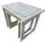 Postmodern Marble Veneer & Brass Inlay Waterfall Nesting Tables, a Set of 2 | Hollywood Regency For Sale - Image 3 of 12