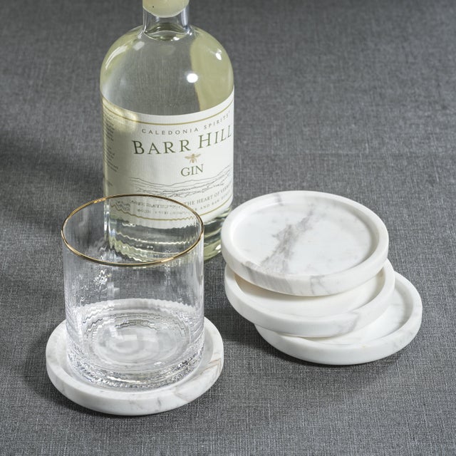Seymour James Wiener Volakas White Marble Coasters, Set of 4 For Sale - Image 4 of 5