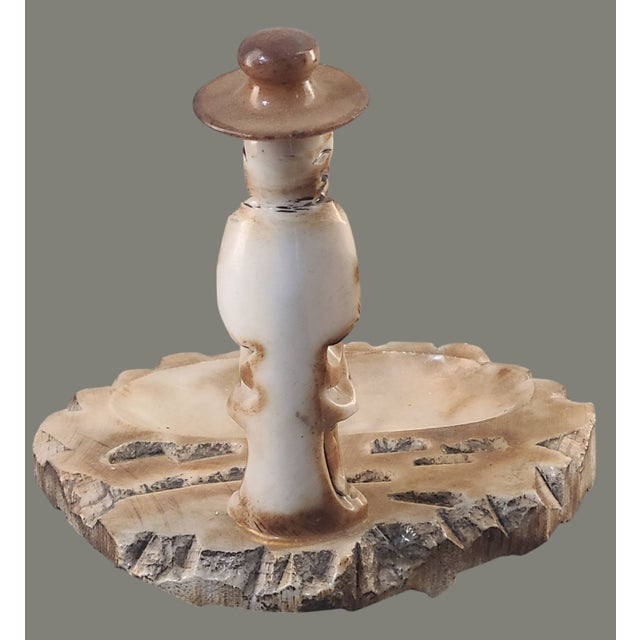 Vintage Asian Figural Holy Man Carved Soapstone Trinket Holder For Sale - Image 6 of 10