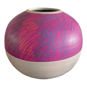Michael Weinberg Postmodern Studio Pottery Raku Vase