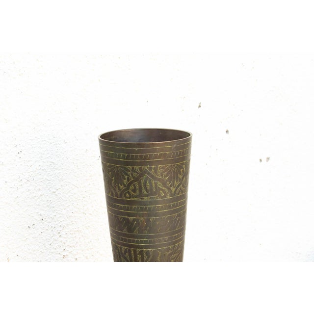 Indian Antique Scholar's Verdigris Bronze Vessel For Sale - Image 3 of 8