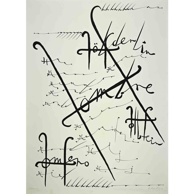Modern Rafael Alberti, Letter H, Lithograph, 1972 For Sale - Image 3 of 3