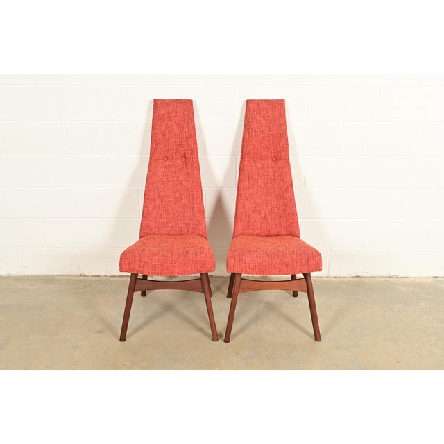Mid-Century Modern Adrian Pearsall for Craft Associates Mid-Century Modern High Back Side Chairs or Lounge Chairs, Pair For Sale - Image 3 of 8