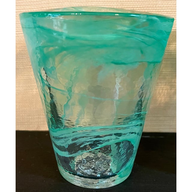 Mid-Century Modern Kosta Boda Mine Tumbler Set Green Art Glass Ulrica Hydman Vallien For Sale - Image 3 of 6