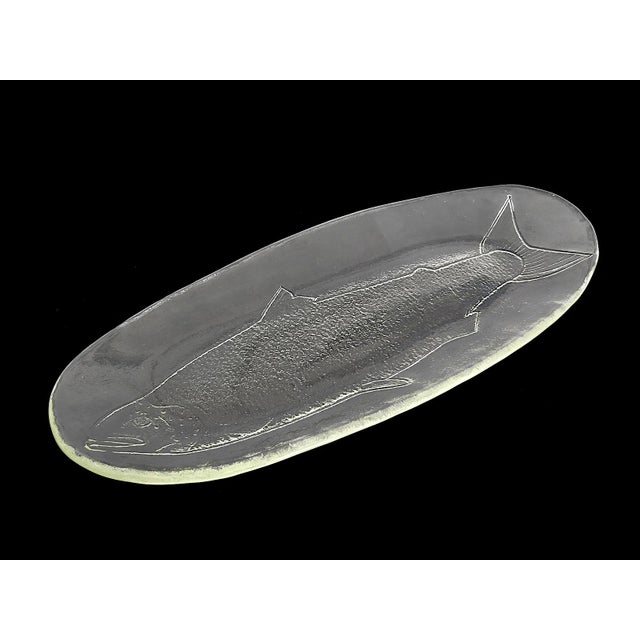 Mid-Century Modern 1970s Large Oval Glass Fish Platter Designed by Ann and Goran Warff for Kosta Boda For Sale - Image 3 of 16