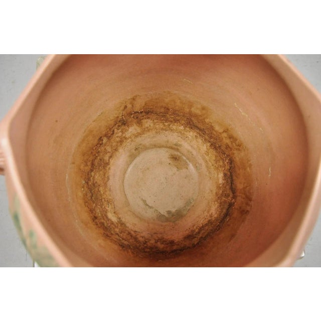 Antique Roseville Gardenia Bleeding Heart Pink 651-8" Jardiniere Planter Pot For Sale - Image 9 of 12