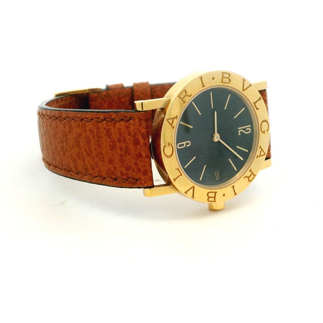 Vintage Bvlgari Bvlgari Bb30gl 18k Gold Black Dial Watch For Sale - Image 12 of 14
