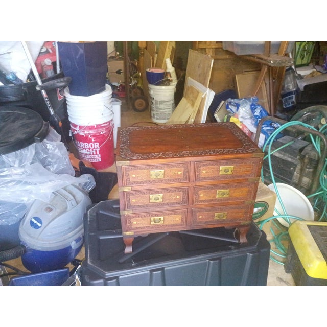 Small Antique Anglo-Indian Campaign Chest For Sale - Image 10 of 12