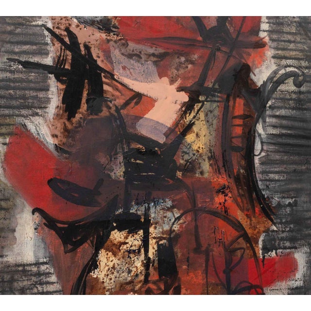 Vincent Cavallaro Abstraction Oil on Canvas, 1960 For Sale - Image 4 of 10