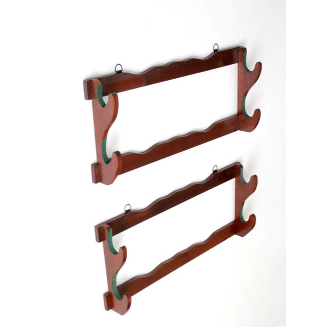 Mid-Century Wooden Gun Rack Pair For Sale - Image 13 of 17