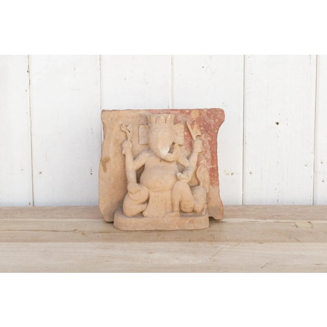 1960s Indian Sandstone Ganesha Temple Carving For Sale - Image 5 of 11