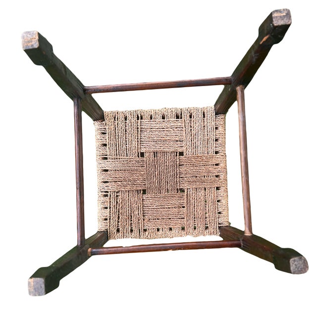 Mid 19th Century Mid 19th Century Rare Form George III Period Irish Corner Chair With Woven Rope Seat and Back For Sale - Image 5 of 9