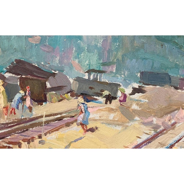 Socialist Realism Oil Painting, Ukrainian Artist Sokolovsky, 1960s 26-42 For Sale - Image 4 of 6