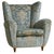 Italian Wingback Lounge Chair in Original Blue Upholstery, 1950s For Sale - Image 11 of 17