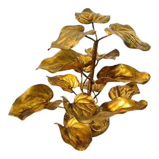 Gold Gilt Italian Lotus Sculpture For Sale